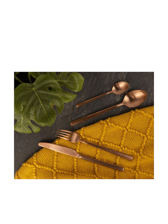 Eternum 16-Piece Stainless Steel 18/10 Copper Cutlery Set Belgium Nardo