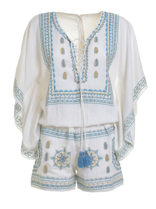 De Damă Mâneca scurta Short întreg Alb