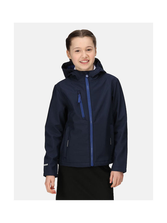 Regatta Kinderjacke Kurz mit Kapuze Marineblau