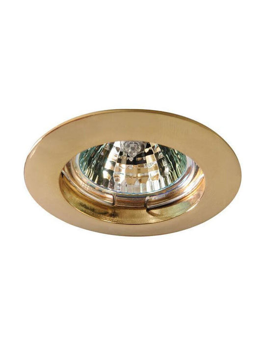 Eurolamp Rotund Metalic Spot Încorporat cu Soclu GU10 PAR16 Auriu 8x8cm. 5buc