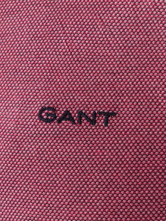 Gant Ανδρικό T-shirt Polo Ροζ