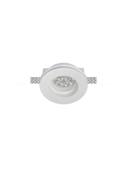 Zambelis Lights Round Plaster Recessed Spot with Socket GU10 White 10x10cm. 1pcs