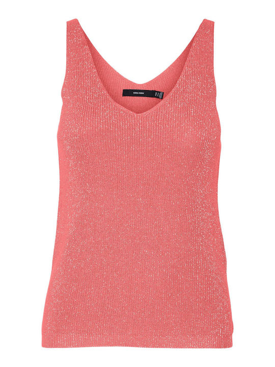 Vero Moda pentru Femei de Vară Bluză Fără mâneci Portocalie