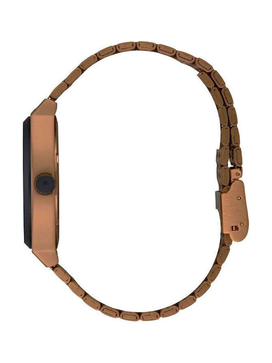 Herrenuhr 37mm Batterie mit Braun Rostfreier Stahlarmband