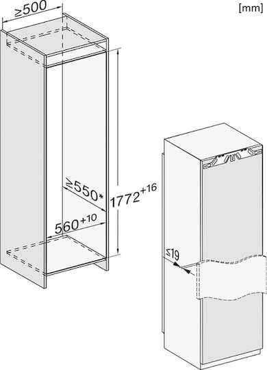 Miele FNS 7770 E Eingebaut Aufrechter Gefrierschrank 213Es