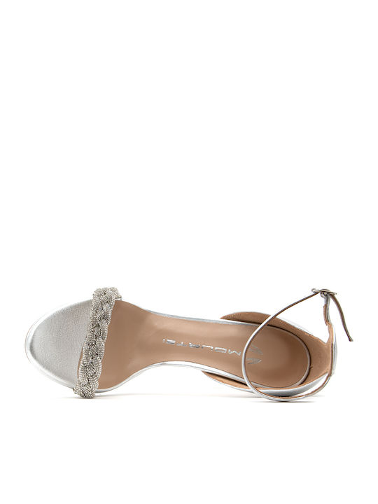 1008B100 Leather Sandals Silver