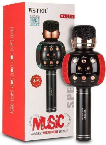 WSTER Безжично Микрофон Караоке Системи WS2911 829114 WS-2911 Червен