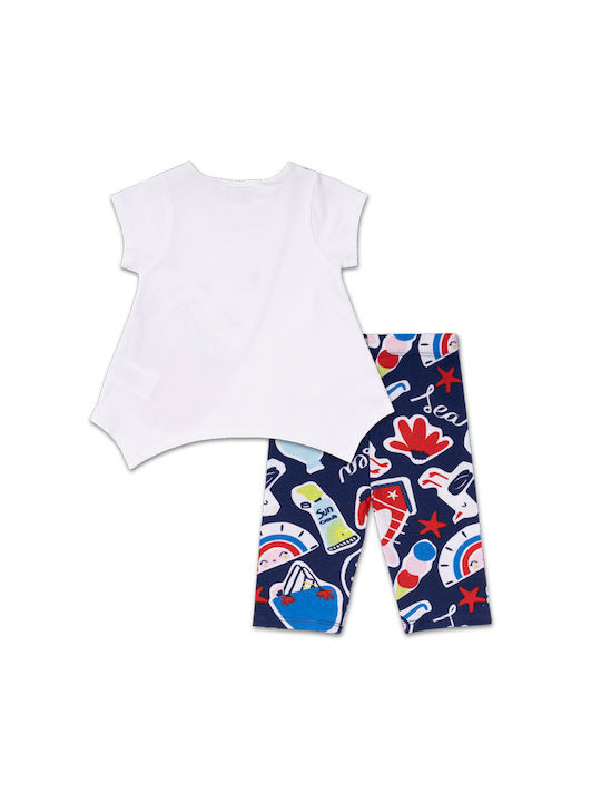 Tuc Tuc Kids Set with Leggings Summer 2pcs White