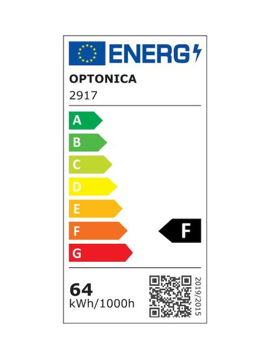 Optonica Μοντέρνα Πλαστική Πλαφονιέρα Οροφής με Ενσωματωμένο LED σε Μαύρο χρώμα 80cm