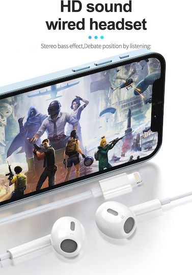 Jellico X14 Earbuds Handsfree με Βύσμα Lightning Λευκό