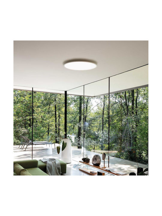 Ideal Lux Slim Classic Metal Ceiling Light with Integrated LED 60pcs White