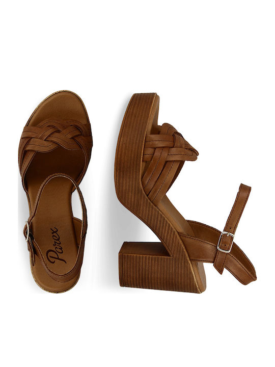 Leather Sandals Tabac Brown