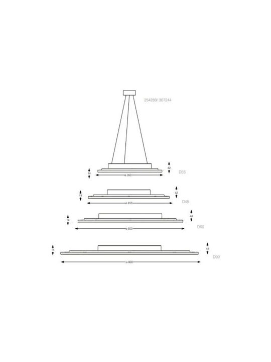 Ideal Lux Fly Slim Κλασική Μεταλλική Πλαφονιέρα Οροφής με Ενσωματωμένο LED σε Λευκό χρώμα 35cm