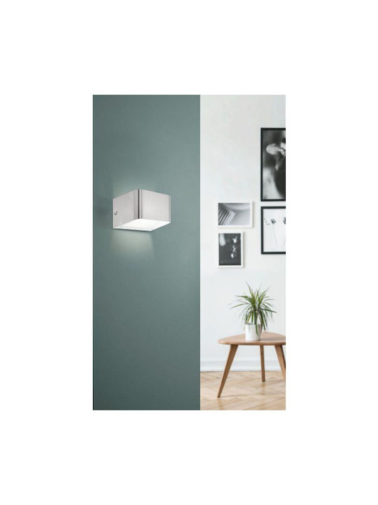 Eglo Sania Modern Wall Lamp with Integrated LED and Warm White Light Silver Width 13cm