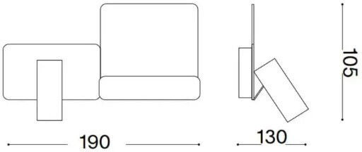 Ideal Lux Komodo-1 Classic Lamp Wall with Integrated LED and Warm White Light 19x10.5x10.5cm