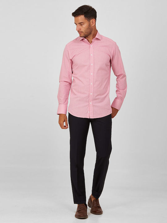 HD x Vardas Tattershall Slim Fit Hemd Rot kariert Baumwolle REX Kragen Abend, ganztägig, Business