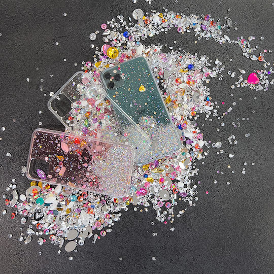 Wozinsky Star Glitter Umschlag Rückseite Silikon Schwarz (Redmi Note 9T)