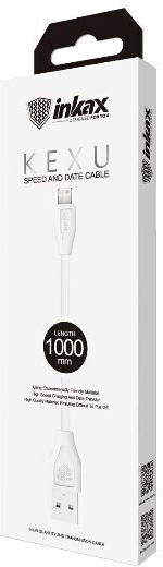 Inkax Kexu CK-20 Braided USB-A to Lightning Cable Λευκό 1m