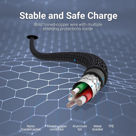 Vention Braided USB-A to Lightning Cable Gray 0.5m (LABHD)