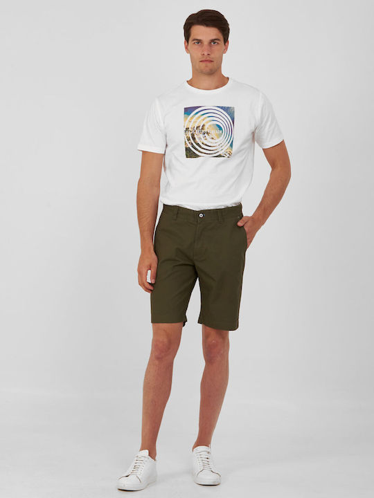 Baumwoll-Slim-Fit-Shorts Basefield Khaki MONOCHROME ALL DAY, CASUAL