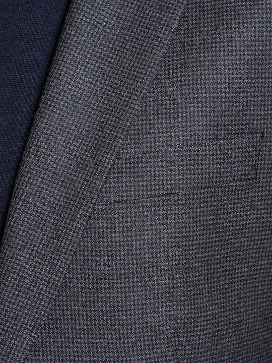 Pied de poule σακάκι slim fit Mauro Boano ΓΚΡΙ COOL WOOL ΜΙΚΡΟΣΧΕΔΙΟ BUSINESS