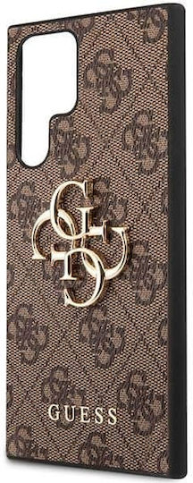 Guess Metal Logo Back Cover Δερματίνης / Πλαστικό Καφέ (Galaxy S23 Ultra)