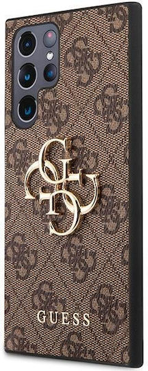 Guess Metal Logo Back Cover Δερματίνης / Πλαστικό Καφέ (Galaxy S23 Ultra)