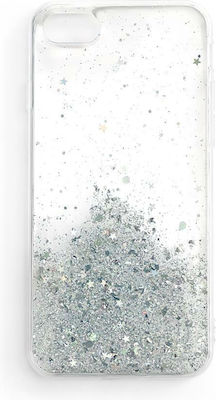 Wozinsky Glitter Shining Silicone Back Cover Transparent / Silver (Galaxy A22 4G)