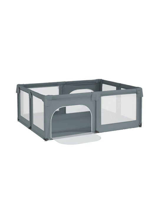 vidaXL Παρκοκρέβατο με Στρώμα Γκρι 190x150cm