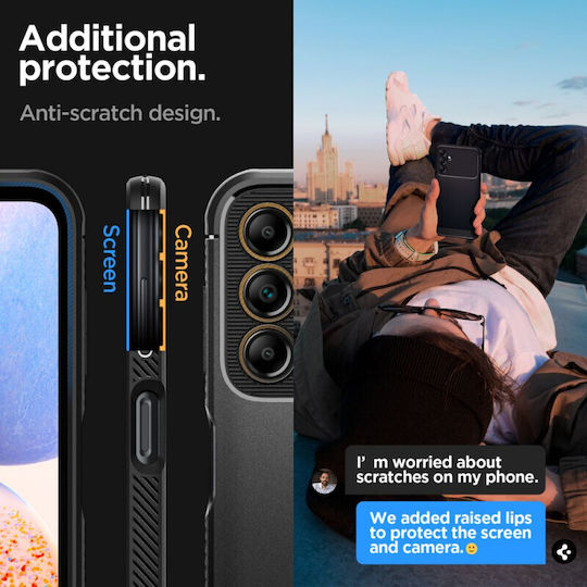 Spigen Rugged Armor Back Cover Σιλικόνης 2mm Μαύρο (Galaxy A14)