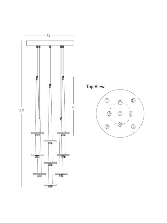 Zambelis Lights Pendant Light LED Black