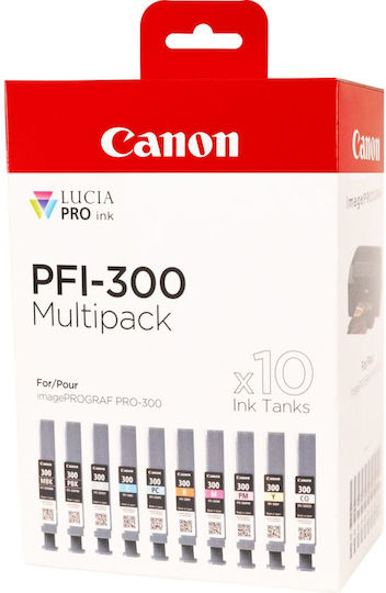 Canon PFI-300 Original Pack of InkJet Printer Inks Multiple (Color) (4192C008)