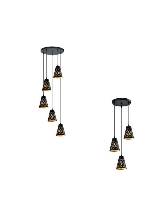 Elmark Angelo Ceiling Light Black with E27 Socket 44x440cm