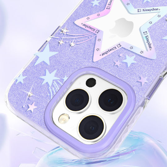 Kingxbar Heart Star Back Cover Silicone 0.3mm Purple (iPhone 14 Pro Max)