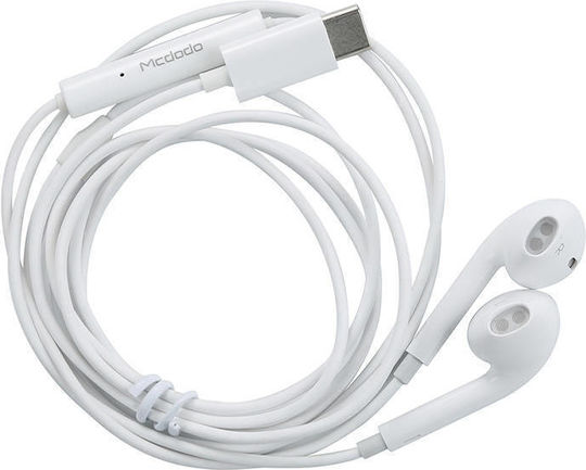 Mcdodo HP-6070 Earbuds Handsfree με Βύσμα USB-C Λευκό
