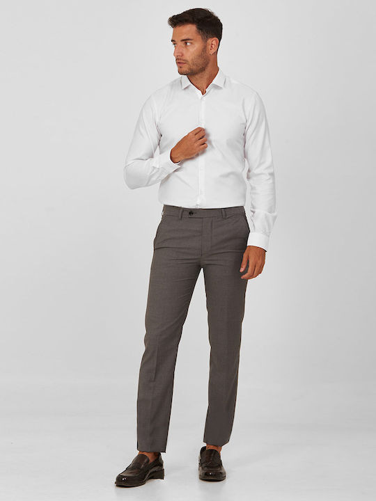 Mauro Boano pantaloni slim fit GREY SINGLE