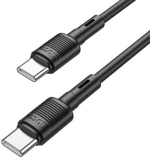 Hoco X83 USB 2.0 Cable USB-C male - USB-C 60W PD Μαύρο 1m