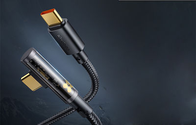 Mcdodo CA-3400 Angle (90°) / Braided USB 2.0 Cable USB-C male - USB-C male 100W Black 1.2m