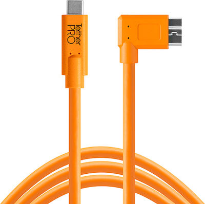 Tether Tools TetherPro Winkel (90°) / Regulär USB 2.0 Kabel USB-C männlich - USB-C 60W Orange 4.6m (TET-CUC15RT-ORG)