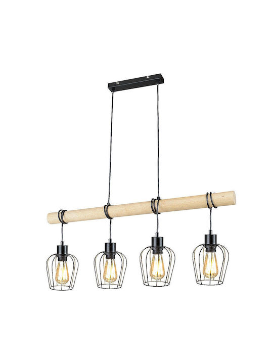 Rabalux Hängend Kronleuchter Schiene für 4 Lampen E27 Beige