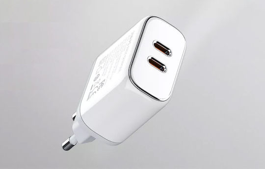 Ldnio Ladegerät mit 2 USB-C Anschlüsse und Kabel USB-C - Lightning 35W Stromlieferung Weißs (A2528M)