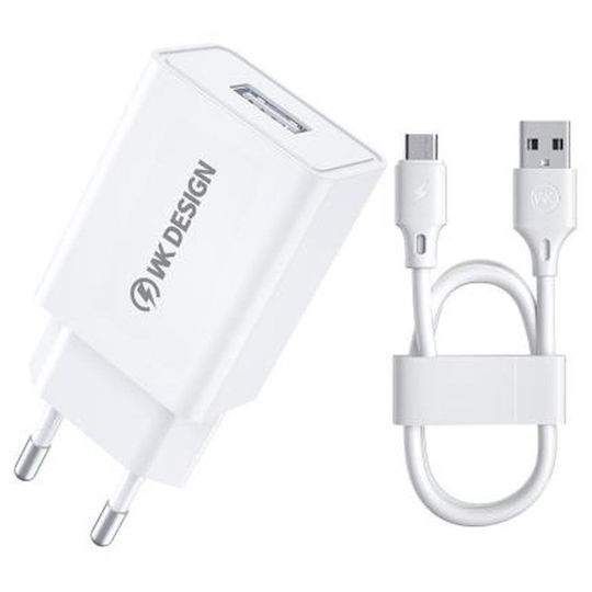 WK Charger with USB-A Port and Cable USB-C 10W Whites (WP-U118)