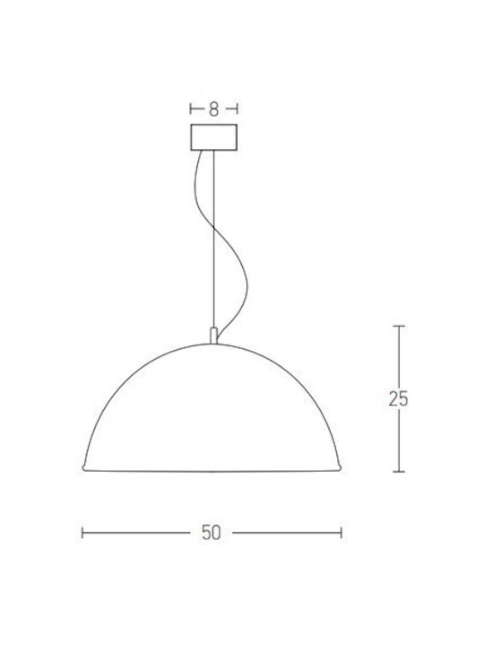 Zambelis Lights Lustră O singură lumină Bell pentru Soclu E27 Bronz