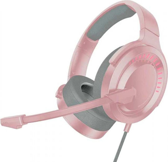 Baseus D05 Over Ear Gaming Headset με σύνδεση USB Ροζ