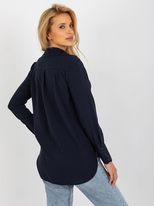 Lakerta Women's Monochrome Long Sleeve Shirt Navy Blue