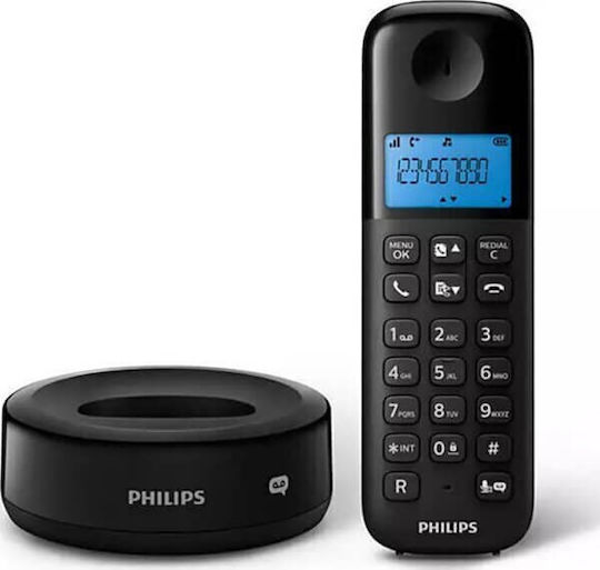 Philips D165 Ασύρματο Τηλέφωνο με Ελληνικό Μενού Μαύρο