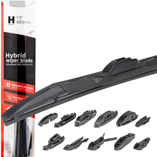 AMiO Hybrid Multi Connect Υαλοκαθαριστήρας Αυτοκινήτου Οδηγού 380mm με 11 αντάπτορες