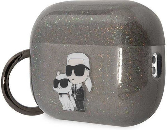 Karl Lagerfeld Karl And Choupette Θήκη Σιλικόνης με Γάντζο σε Μαύρο χρώμα για Apple AirPods Pro