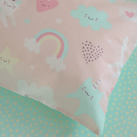 Kocoon Unicat Baby Sheets Set Crib Cotton Pink 120x160cm 3pcs