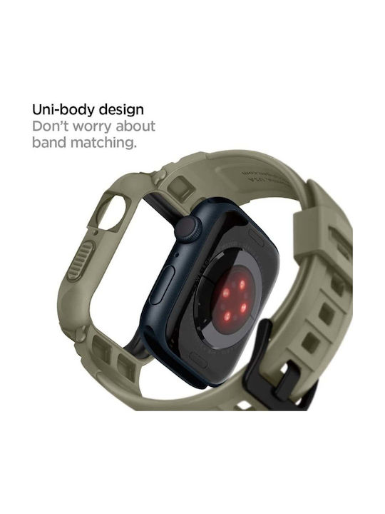 Spigen Rugged Armor ”Pro” Silicone Case Vintage Khaki for Apple Watch 4 / 5 / 6 / 7 / 8 / SE (44 / 45 MM)